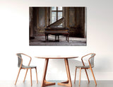 Vintage Piano in Old Hall Canvas Print, Retro Wall Decor, Vintage, Piano, Old, Hall, Canvas Print, Retro, Wall Decor, Music, Nostalgia #2548