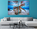 Octopus Canvas Print 2 panels