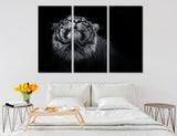 BW Tiger Head Canvas Print #8079
