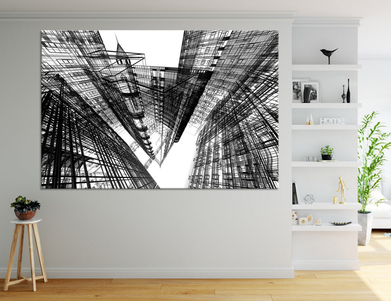 Black White Abstract Canvas Print
