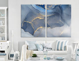 Blue Golden Abstract Canvas Print #1250