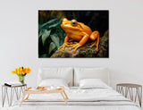 Golden Frog Canvas Print, Luxurious Amphibian Wall Art, Gold Frog Decor, Elegant Frog Art, Mythical Frog Canvas, Frog Wall Decor