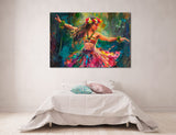 Hula Dancer Canvas Print, Traditional Hula Dance Wall Art, Oil Painting, Hawaiian Dance Decor, Island Culture Art, Tropical Wall Decor#2245