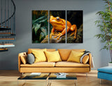 Golden Frog Canvas Print, Luxurious Amphibian Wall Art, Gold Frog Decor, Elegant Frog Art, Mythical Frog Canvas, Frog Wall Decor