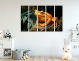 Golden Frog Canvas Print, Luxurious Amphibian Wall Art, Gold Frog Decor, Elegant Frog Art, Mythical Frog Canvas, Frog Wall Decor