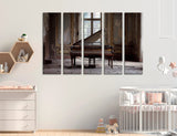 Vintage Piano in Old Hall Canvas Print, Retro Wall Decor, Vintage, Piano, Old, Hall, Canvas Print, Retro, Wall Decor, Music, Nostalgia #2548