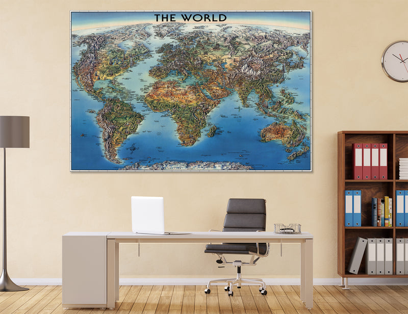 Push Pin World Map Canvas Print #5005