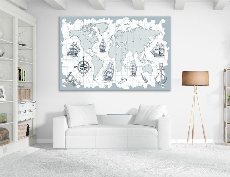 Nautical Map Canvas Print #5052