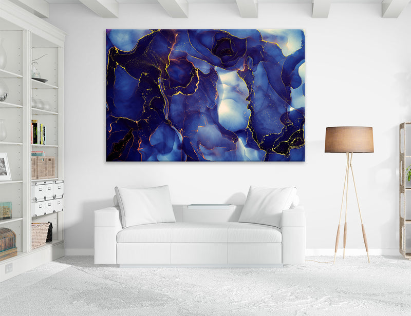 Dark Blue Abstract Canvas Print #1335