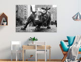 Charging Bull BW Canvas Print #9231