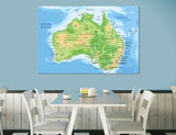 Australia Map Canvas Print #5015