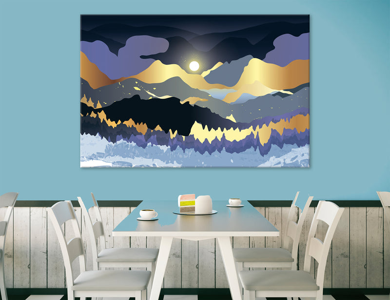 Metallic Mountains Canvas Print #7594