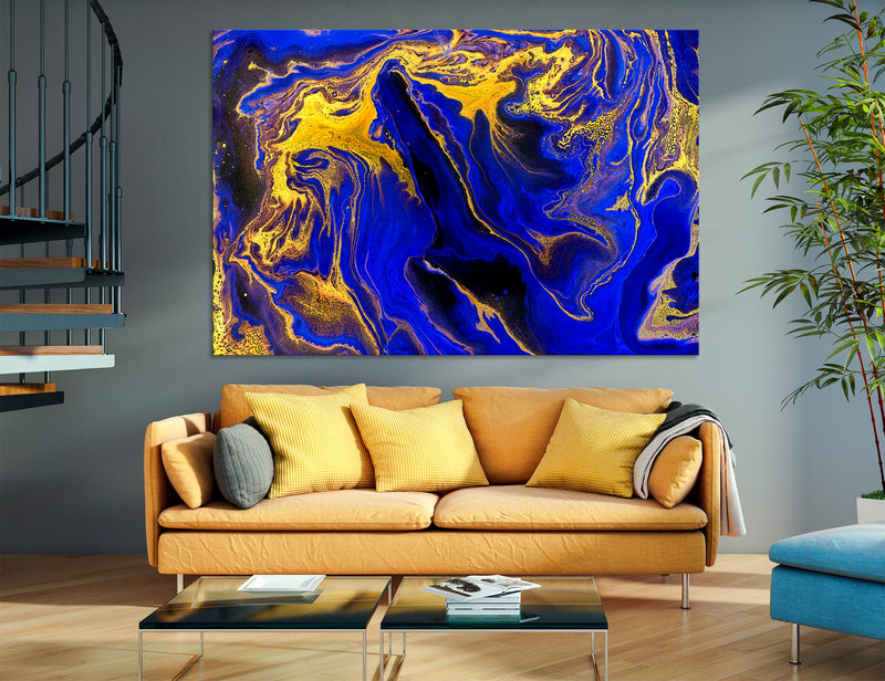 Gold Abstract Art Canvas Print #1149