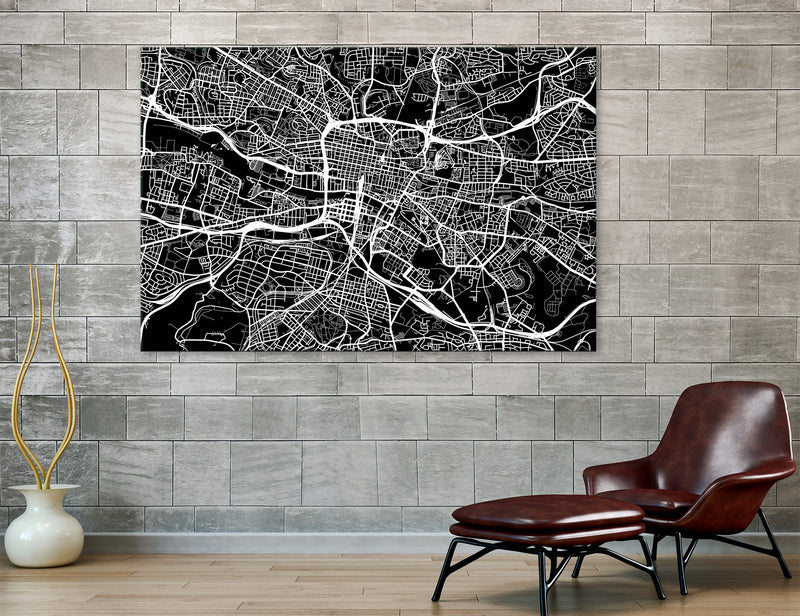 Glasgow Map Canvas Print #9234