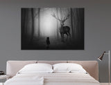 The Deer In The Fog Canvas Print #8227