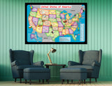 Nursery USA Map Canvas Print #5011