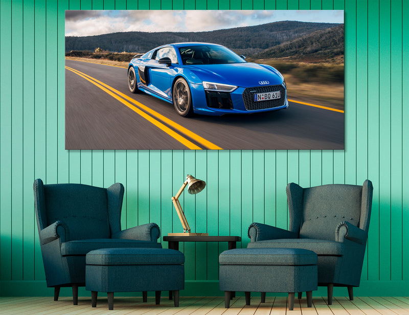 Blue Sports Car Canvas Print #3092