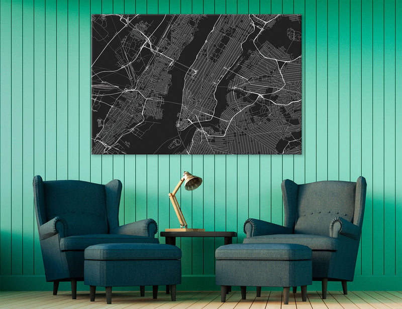 New York Art Map Canvas Print #5054