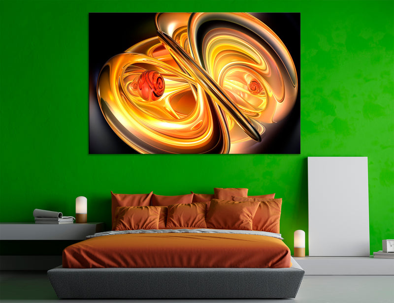 Yellow Abstract Canvas Print #1198