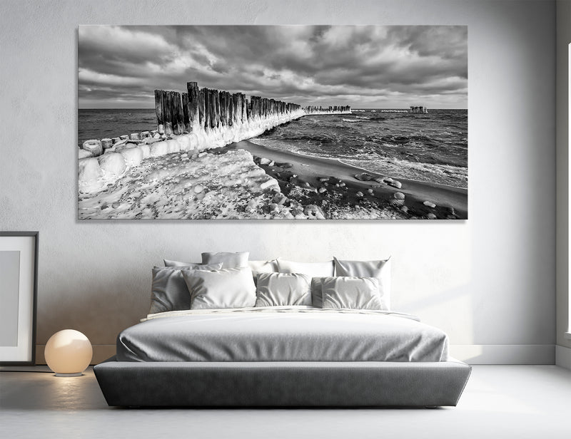 Old Pier BW Canvas Print #7241
