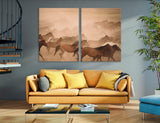 Herd of Horses Canvas Print #8211