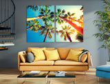 Sunset Palm Art Canvas Print #7600