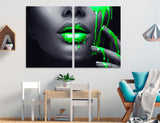 Black Lime Art Canvas Print #2521