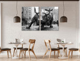 Charging Bull BW Canvas Print #9231