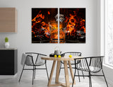 Fiery Abstract Canvas Print #1326