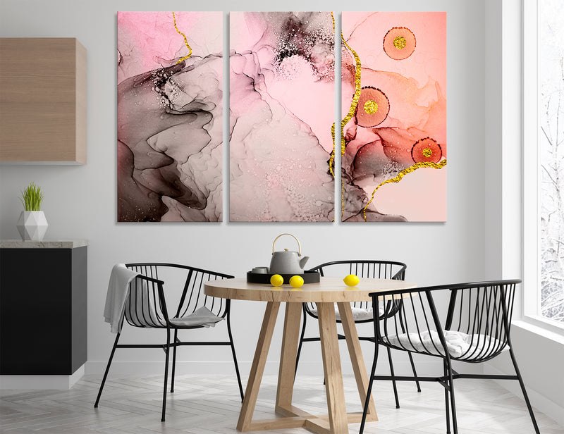 Gray Pink Abstract Canvas Print #1180