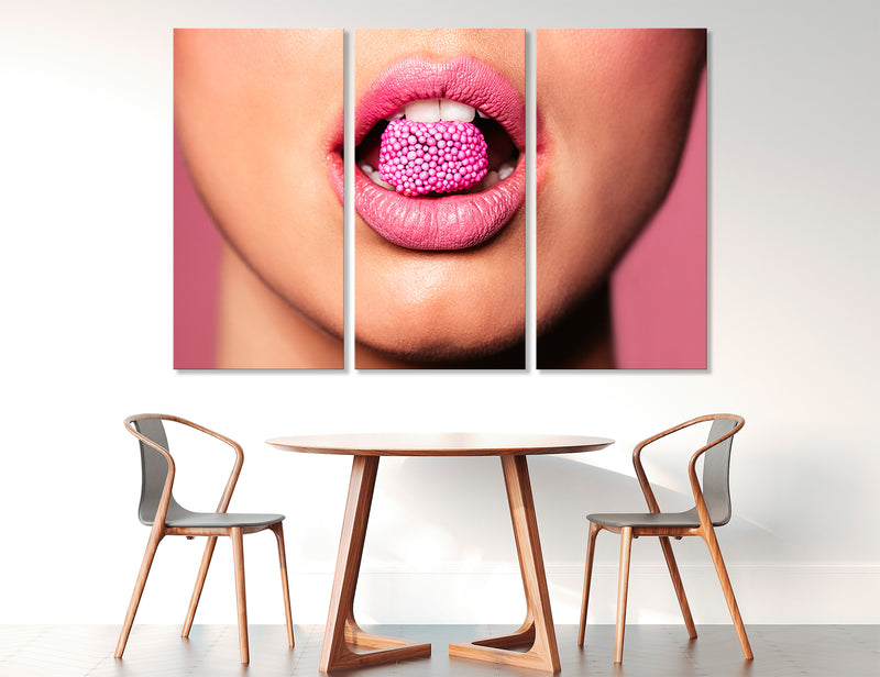 Pink lips Canvas Print #1146