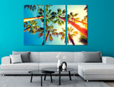 Sunset Palm Art Canvas Print #7600