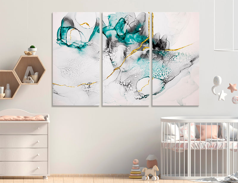 Turquoise Marble Abstract Canvas Print #1205