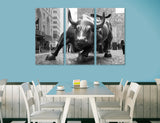 Charging Bull BW Canvas Print #9231