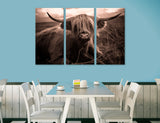 Highland Cattle Sepia Canvas Print #8218