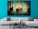 Horses in the Mist Canvas Print #8104