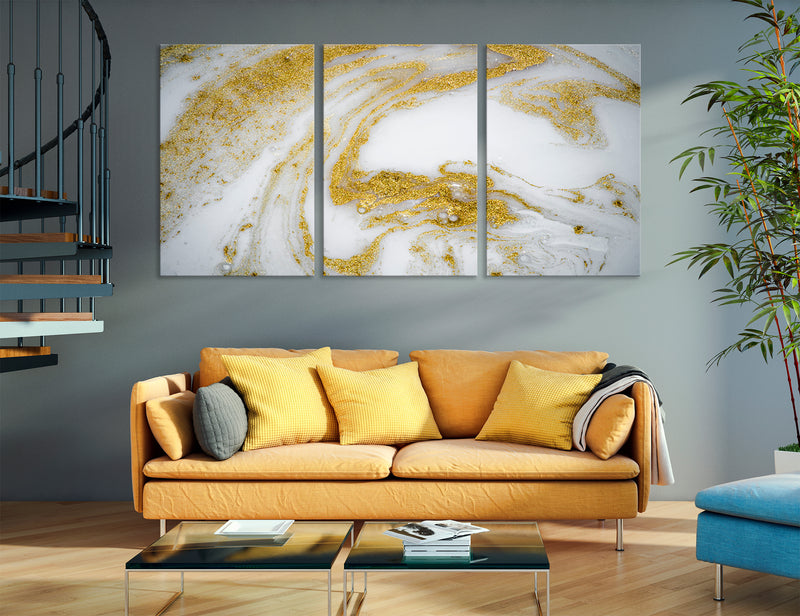 Golden Wall Decor Canvas Print #1243