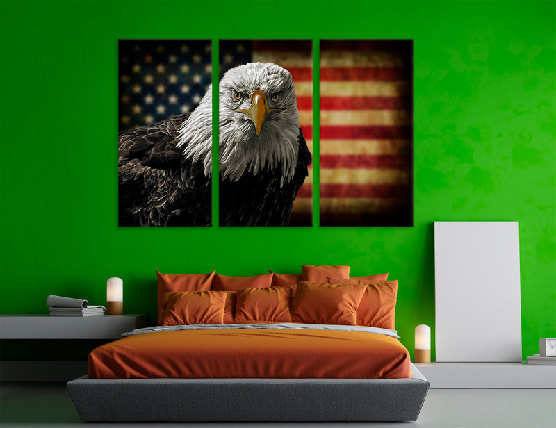 Us Eagle Flag Canvas Print #8212