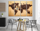 Coffee Map Canvas Print #5017