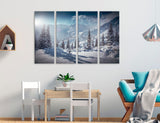 Lighted Winter Scene Picture Canvas Print #7604