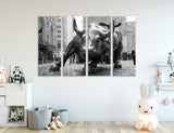 Charging Bull BW Canvas Print #9231