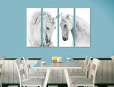 Two White Horses Canvas Print #8228