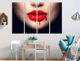 Bloody Lips Canvas Print #2519