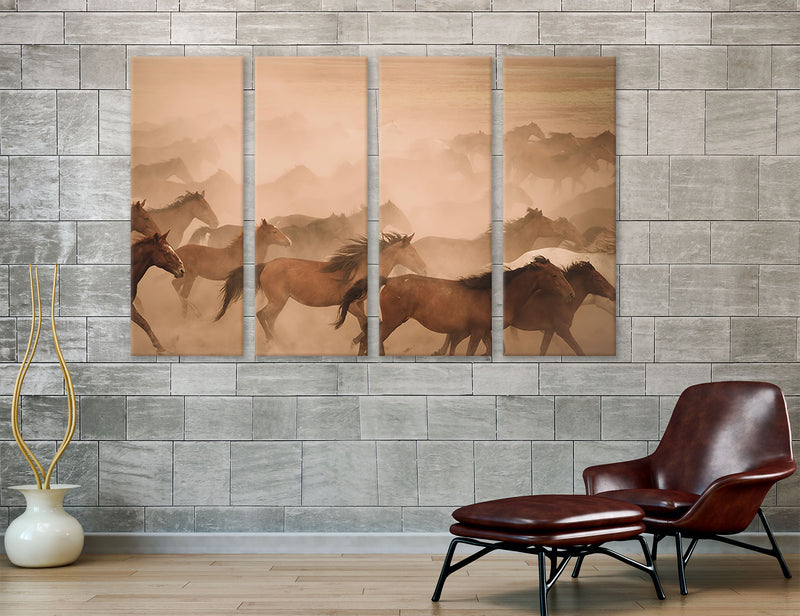 Herd of Horses Canvas Print #8211