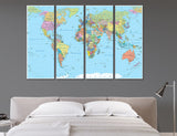 Detailed World Map Canvas Print #5001
