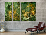 Green Gold Abstract Canvas Print #1251