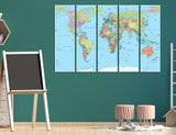Detailed World Map Canvas Print #5001