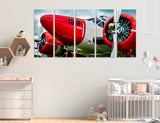 Red Airplane Canvas Print #3160