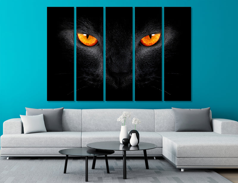 Black Сat Set Canvas Print #8075