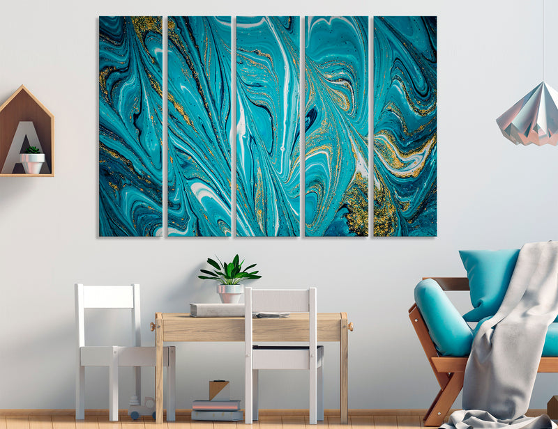 Turquoise Marble Canvas Print #1183